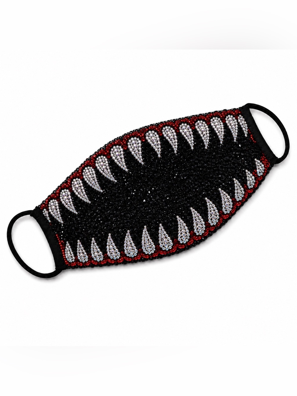 Custom Black Rhinestones Teeth Mask Venom Unisex New